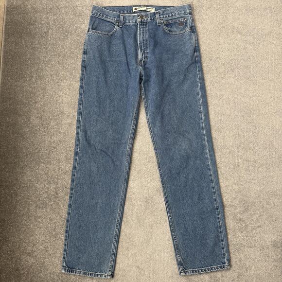 Harley-Davidson Jeans Mens 34x34 Blue Denim MotorClothes Straight Leg 5-Pocket - Picture 1 of 12